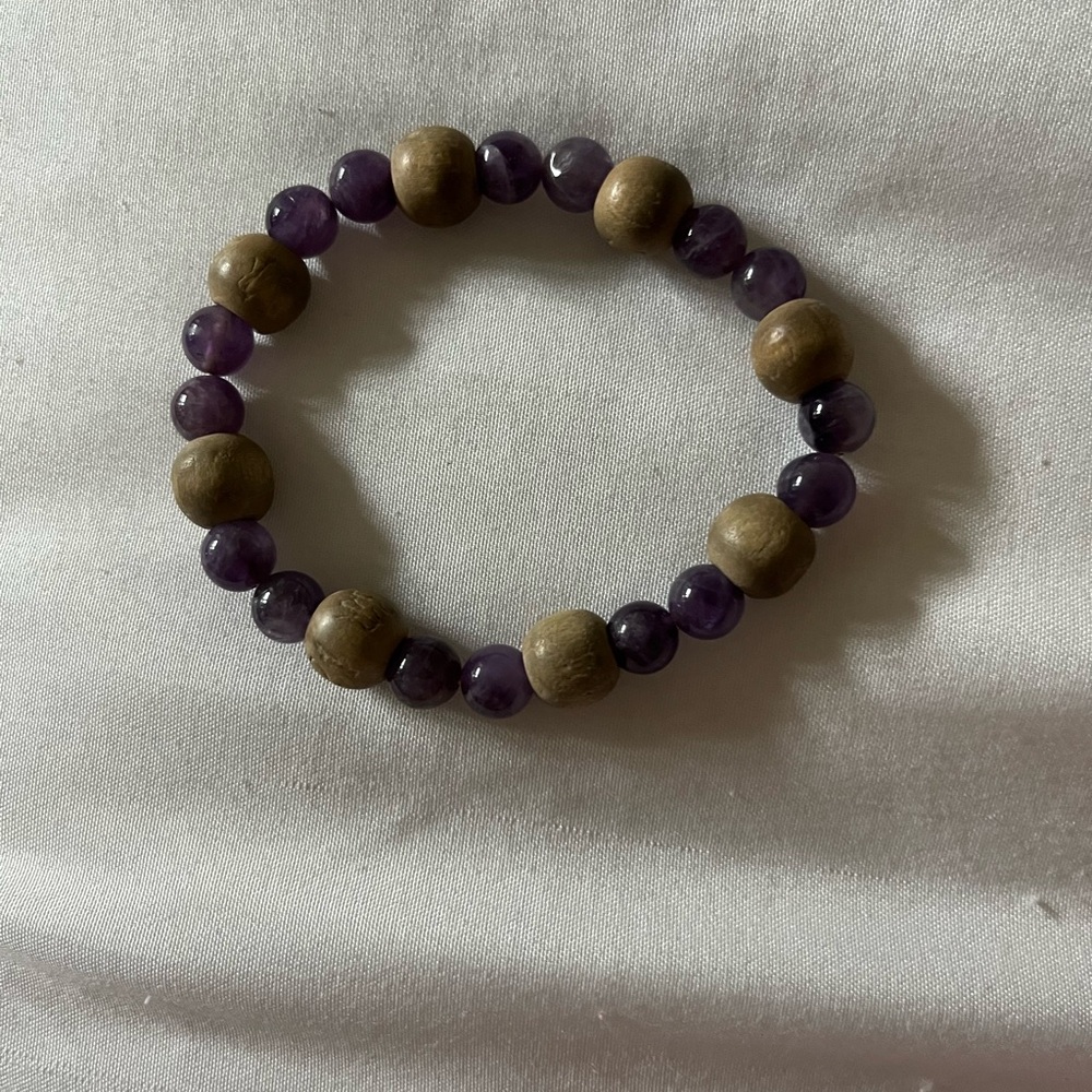 Purple and Brown Beaded Bracelet